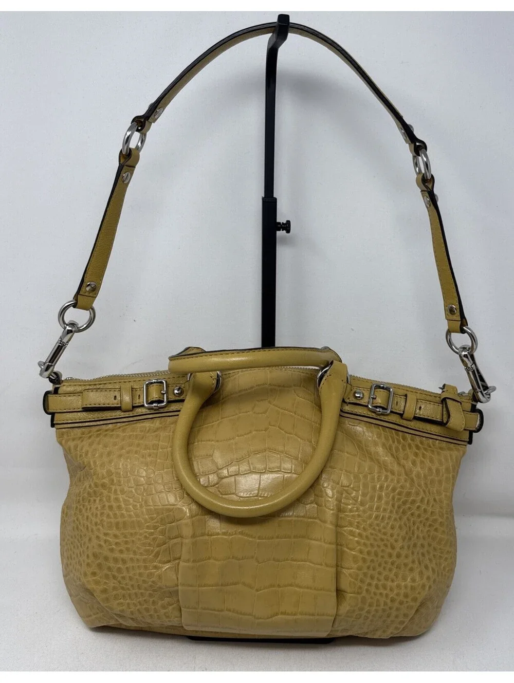 COACH Madison Sophia Embossed Croc Leather Satchel Bag